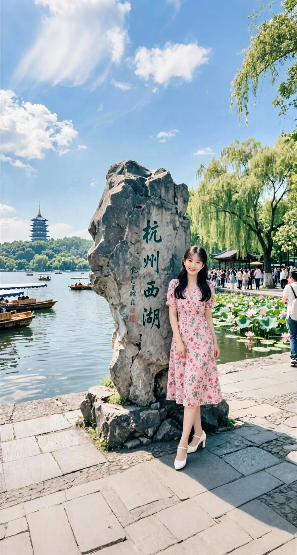 AI扩图 AI西湖情侣写真 ai创作