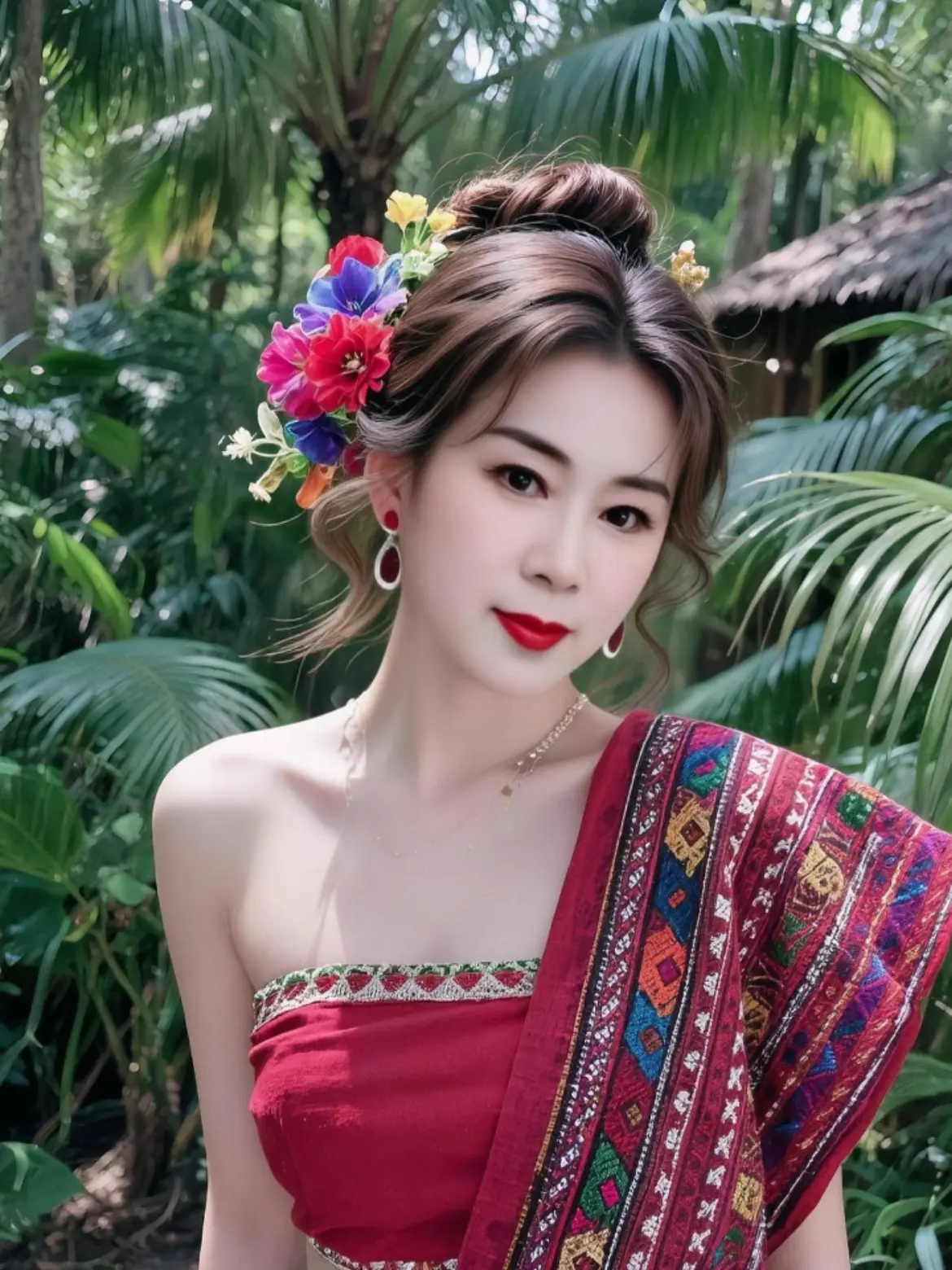 AI傣风花卉写真 随变ai随便玩