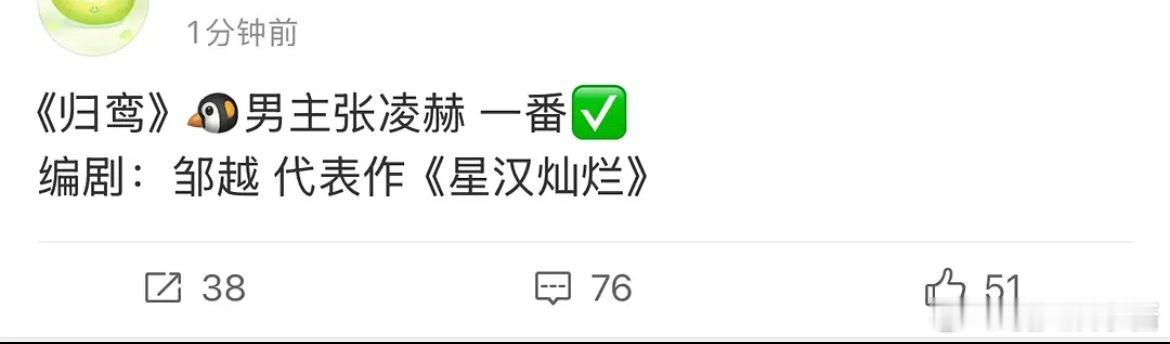 网友说张凌赫资源降级这么严重啊……这种饼都接……而且只说番位，没导演，说不定就番