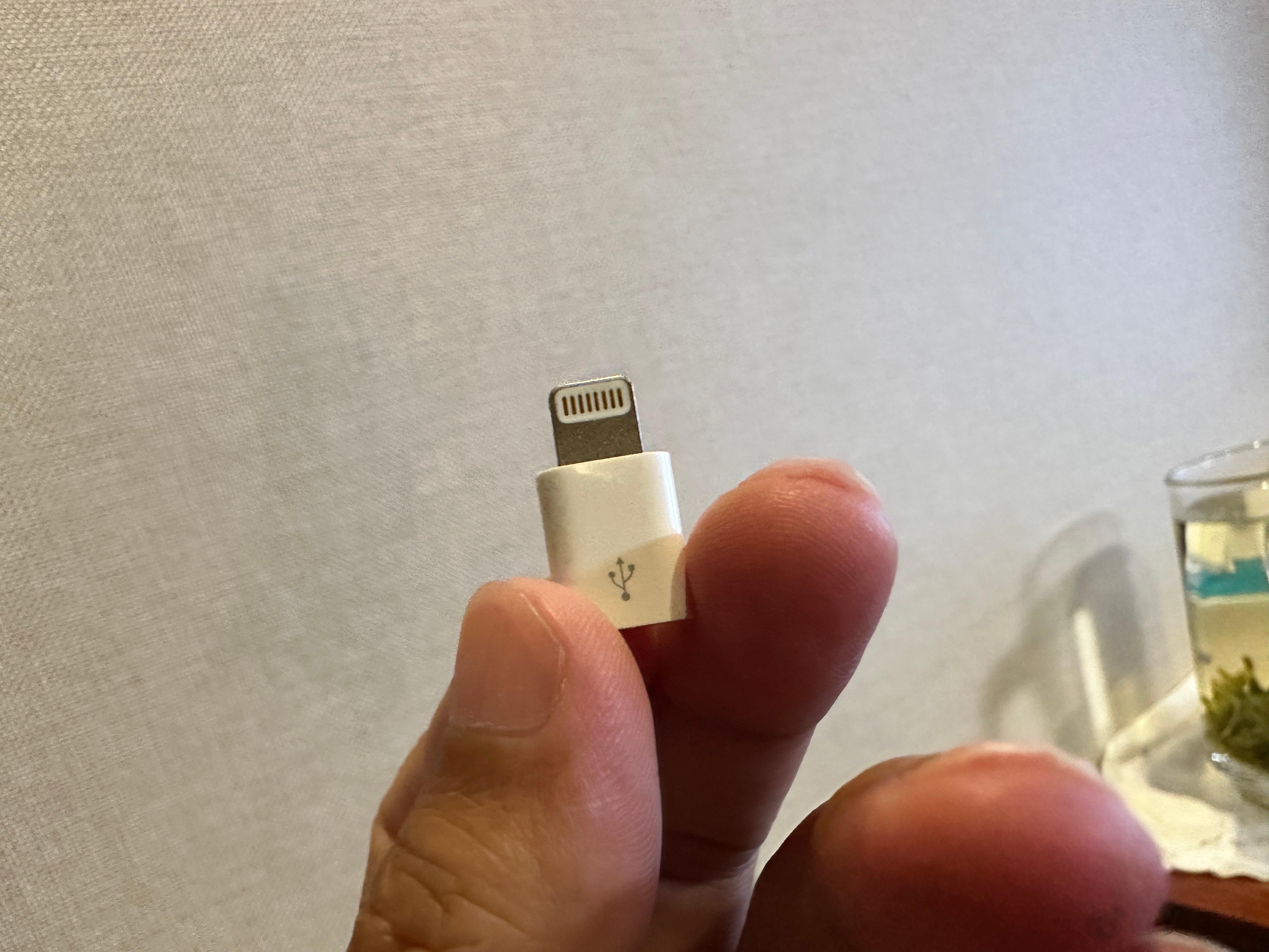 前几年手机充电接口比较混乱，这是Type-C转苹果Lightning接口的转换头