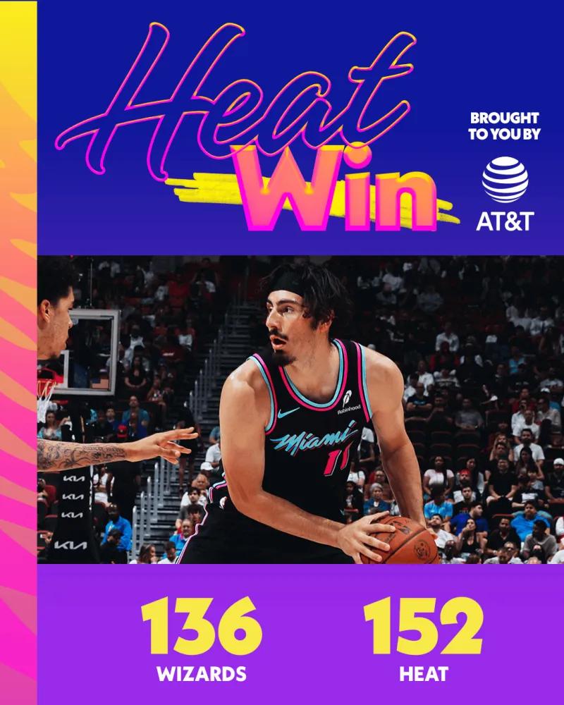 薅羊毛！热火队史三次单场150+，两场是本赛季对阵奇才拿到
4月06日讯，在NB