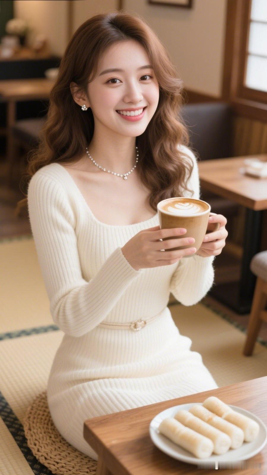 玉人捧杯坐，笑语暖如春。咖啡配不同的食物,你喜欢哪种? 冬日暖阳下，一杯咖啡，一