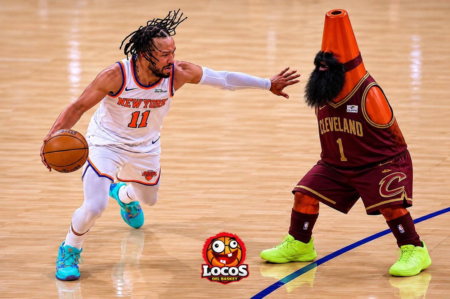 美媒恶搞布伦森对位哈登。NBA
