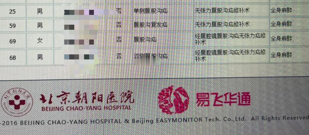 4台疝气手术做完了
