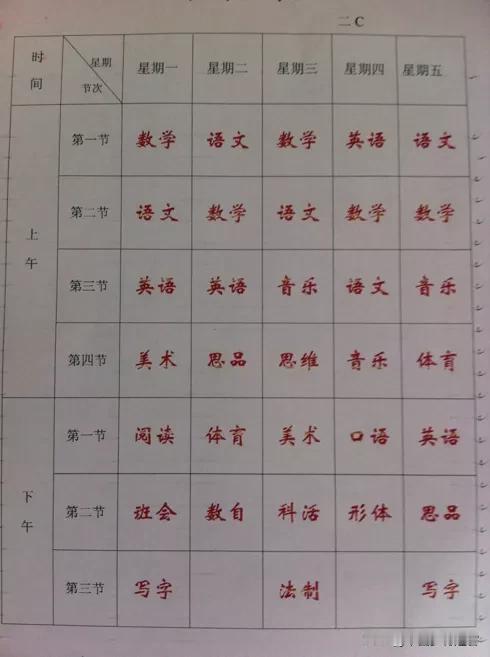 新学期来临，课程表暴露内情
我国各地中小学正月十六左右陆续开学，新课程表也纷纷亮