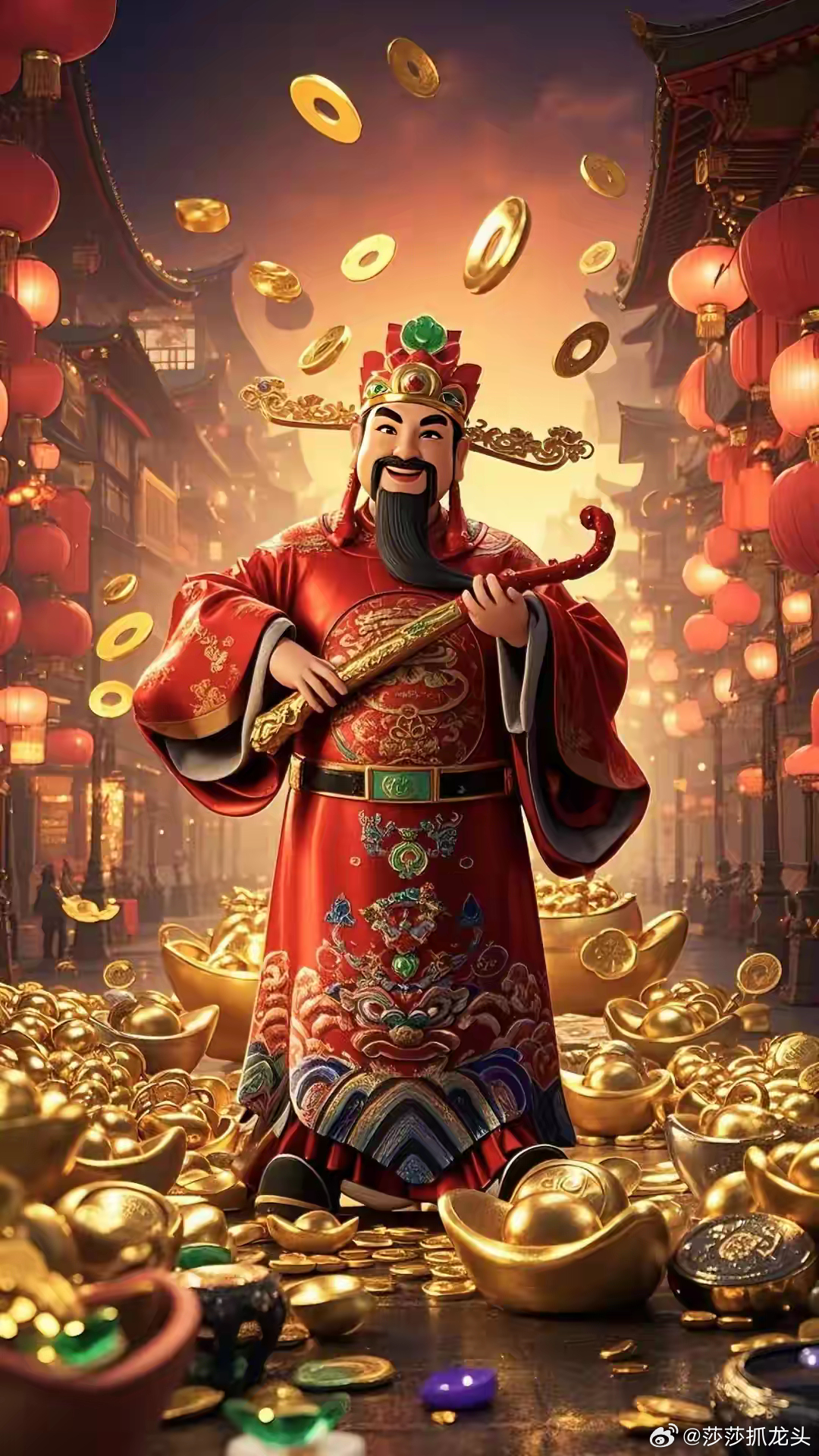 急急如律令！财神爷快快显灵！保佑我干啥啥都行，赚钱第一名！我要吃肉！我要吃肉！我