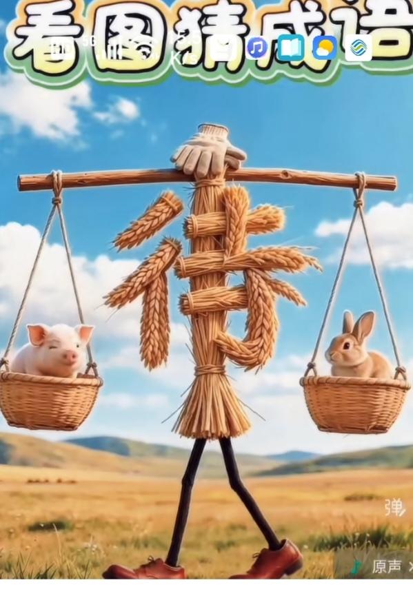 根据图意，谐音猜个四字成语来。温馨提示：关键是那只手（守）。