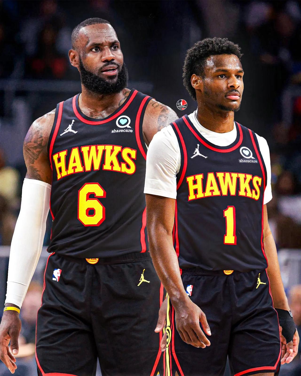 詹姆斯和大儿子布朗尼同为老鹰队队友？NBA模拟选秀（2024），詹姆斯继续身披6