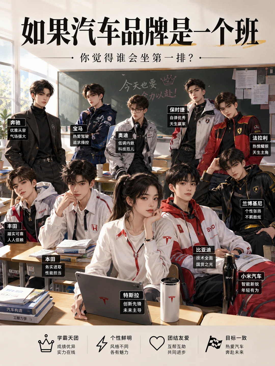 如果汽车品牌是一个班...