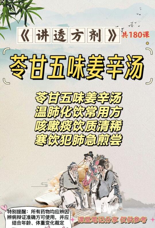 《讲透方剂》第172课：苓甘五味姜辛汤（温化