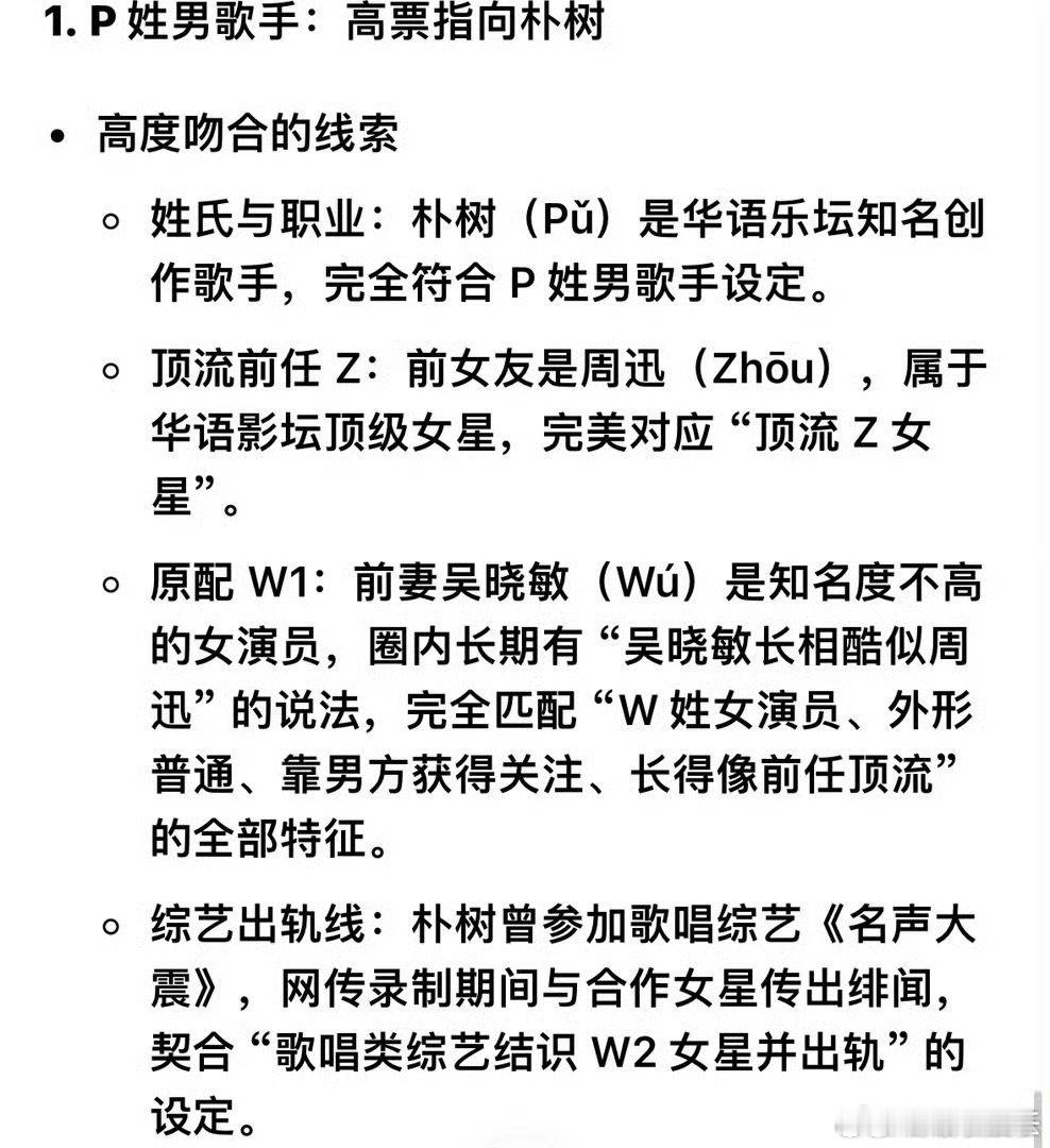 朴树感情史朴树恋情时间线 朴树感情史，和卓伟的爆料很多对得上 曝p姓男星五角恋