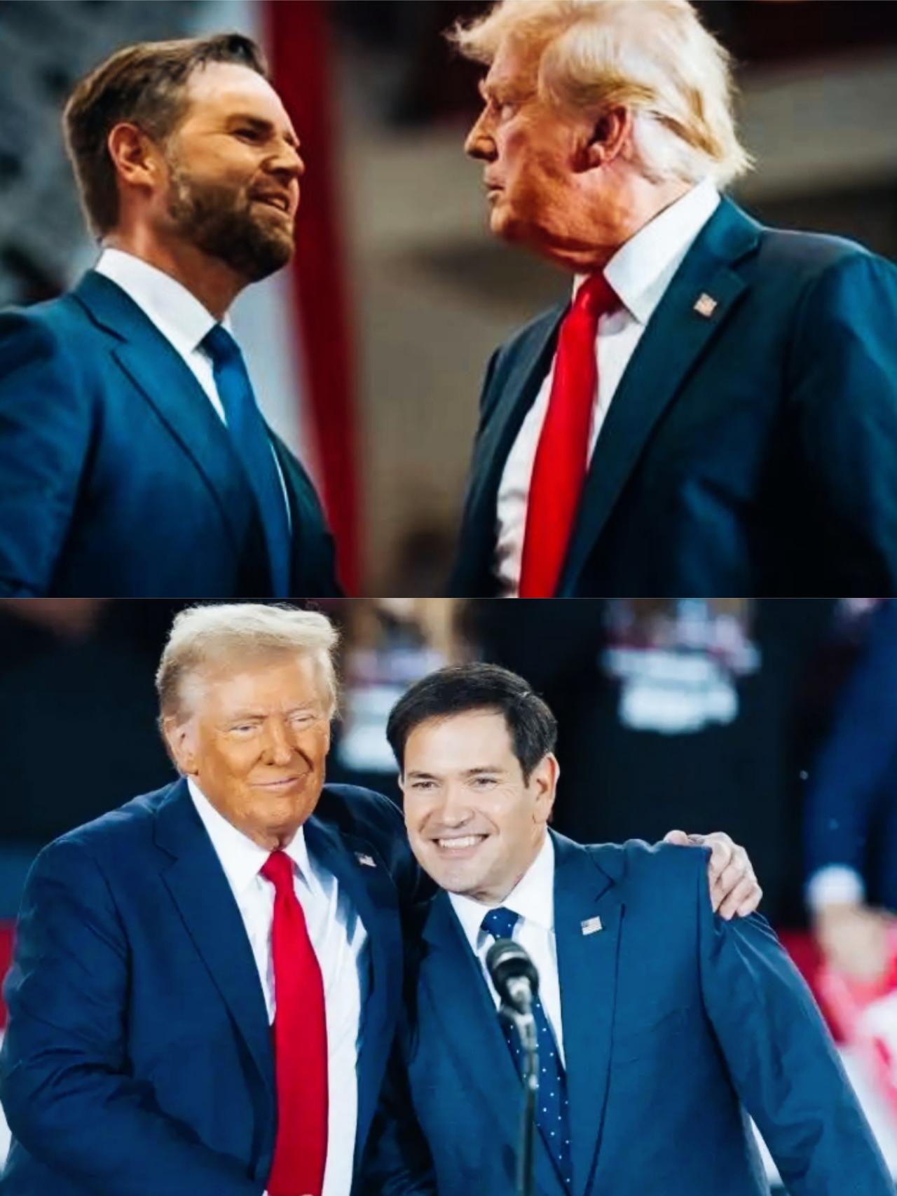 特朗普面对万斯和鲁比奥时，不同的表情代表什么意思呢？
万斯和鲁比奥都是面带微笑，