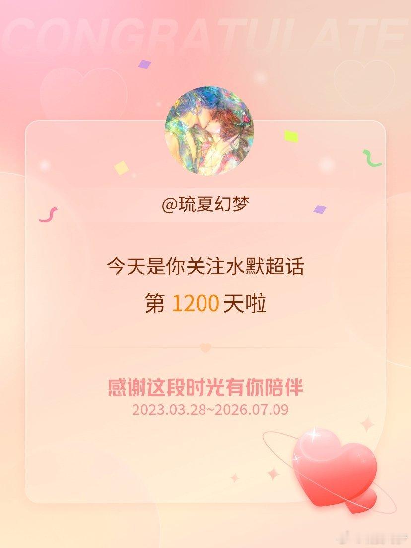 水默 🍬此生无悔恋水默 🍬世间至宝唯水默 🍬水默 今天是我关注超话的第12