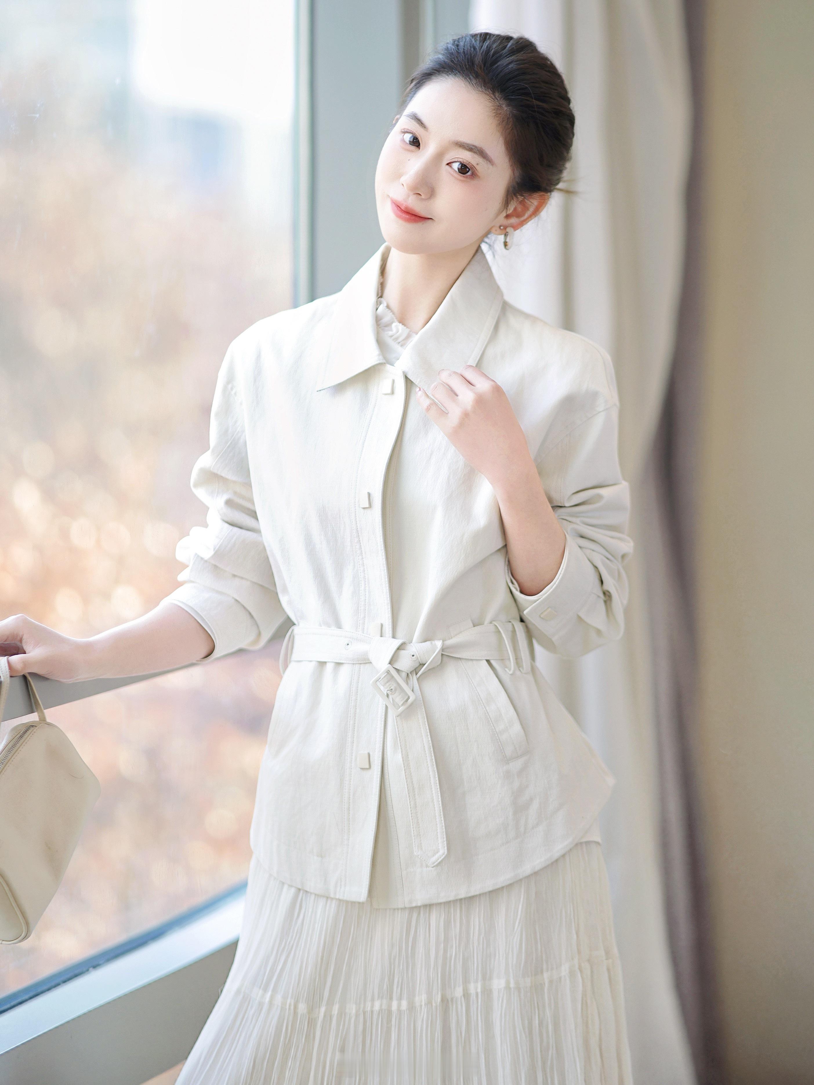 利落优雅女神在线～棉*天丝 细腻舒服有挺括度版型绝妙啊！显瘦又衬气质巨巨好穿！ 