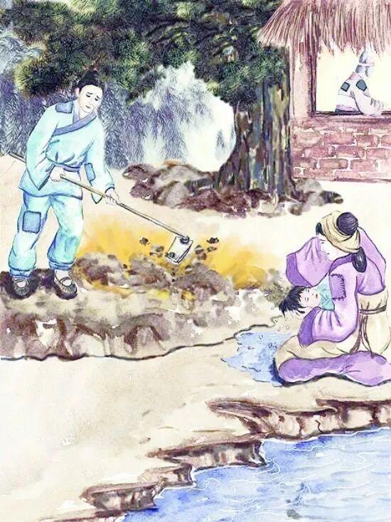 鲁迅小时候最怕的，可能是他爹哪天真学了郭巨，把他埋了。

小时候的鲁迅得到一本长