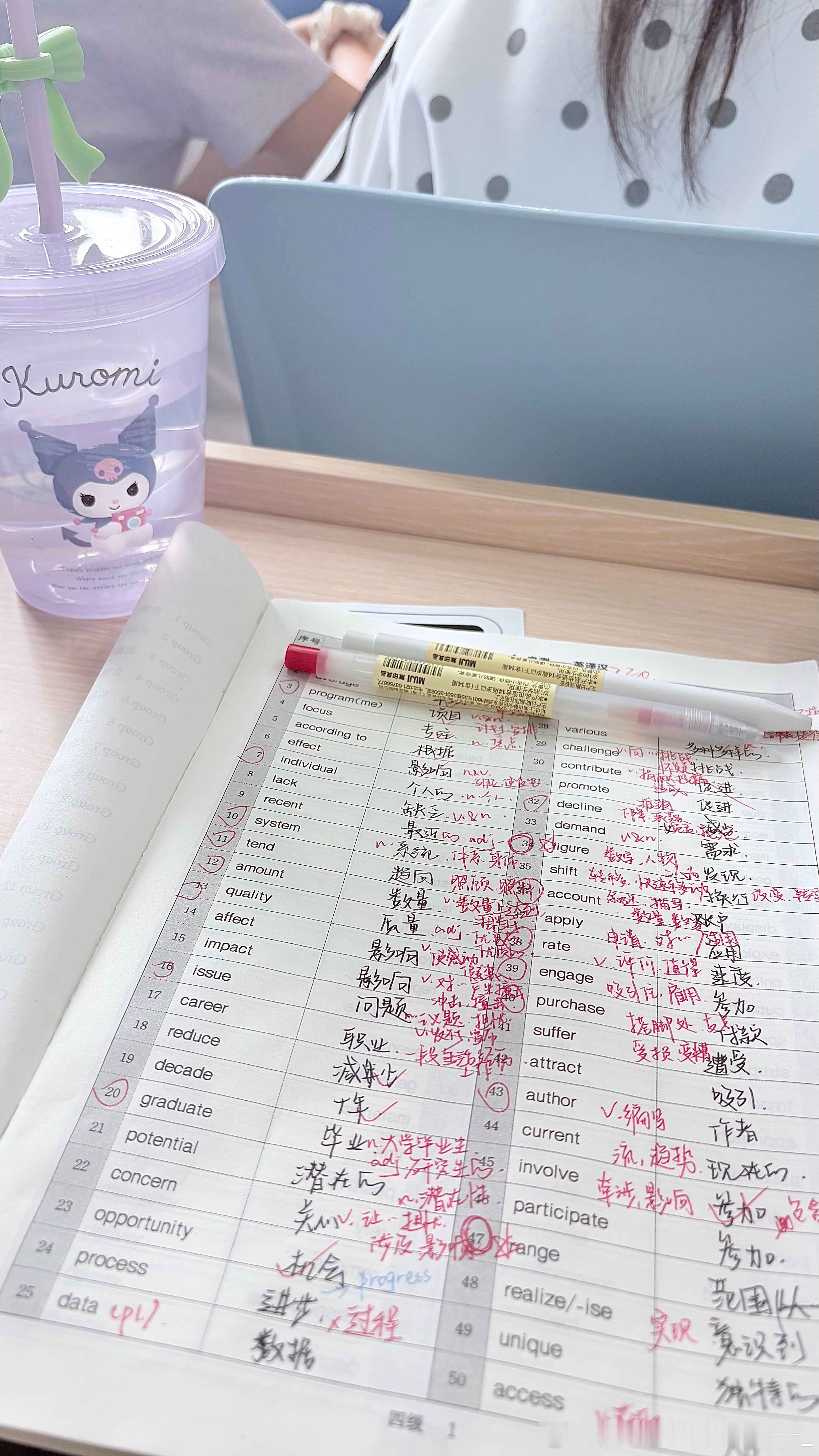 我他妈上大学到底上哪去了 我高中早读也是这样对着一本默写本在背单词[笑cry][