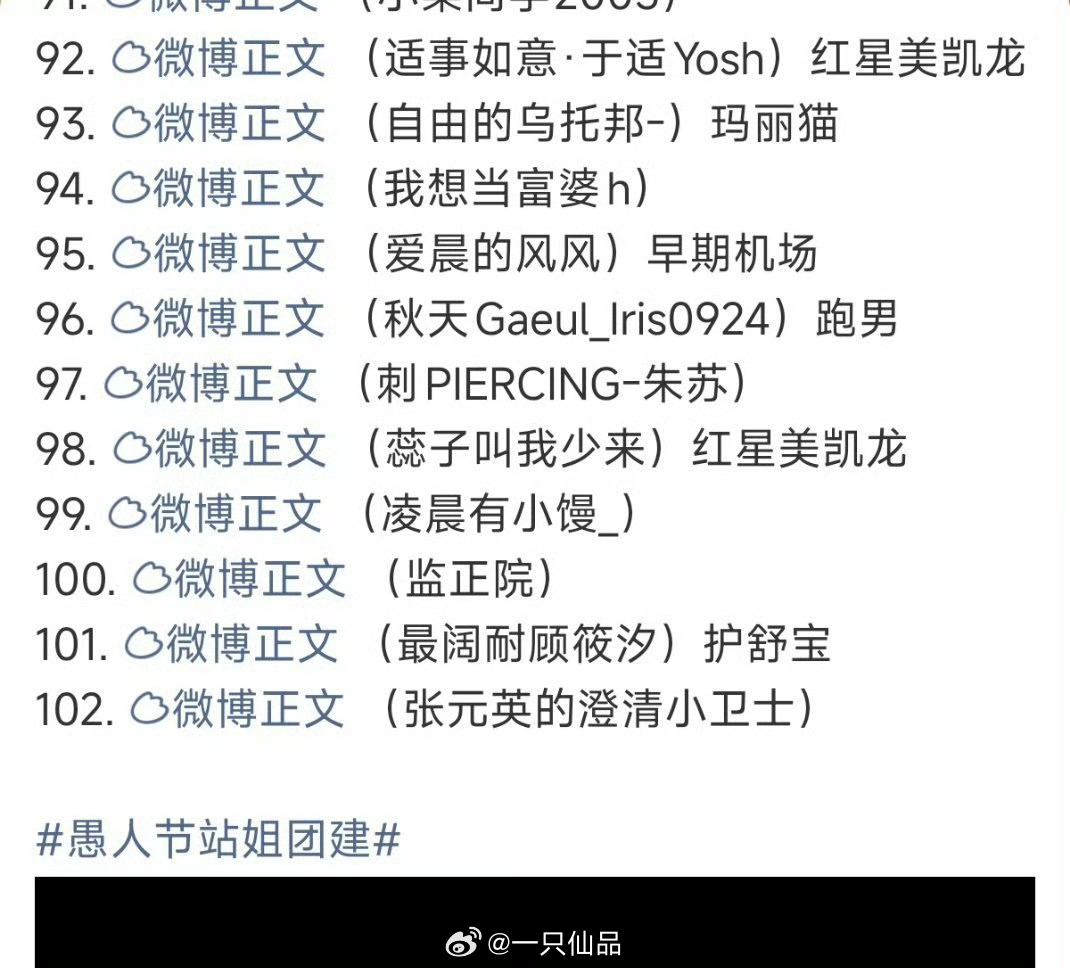 愚人节目前有100多个站姐发了迪丽热巴 