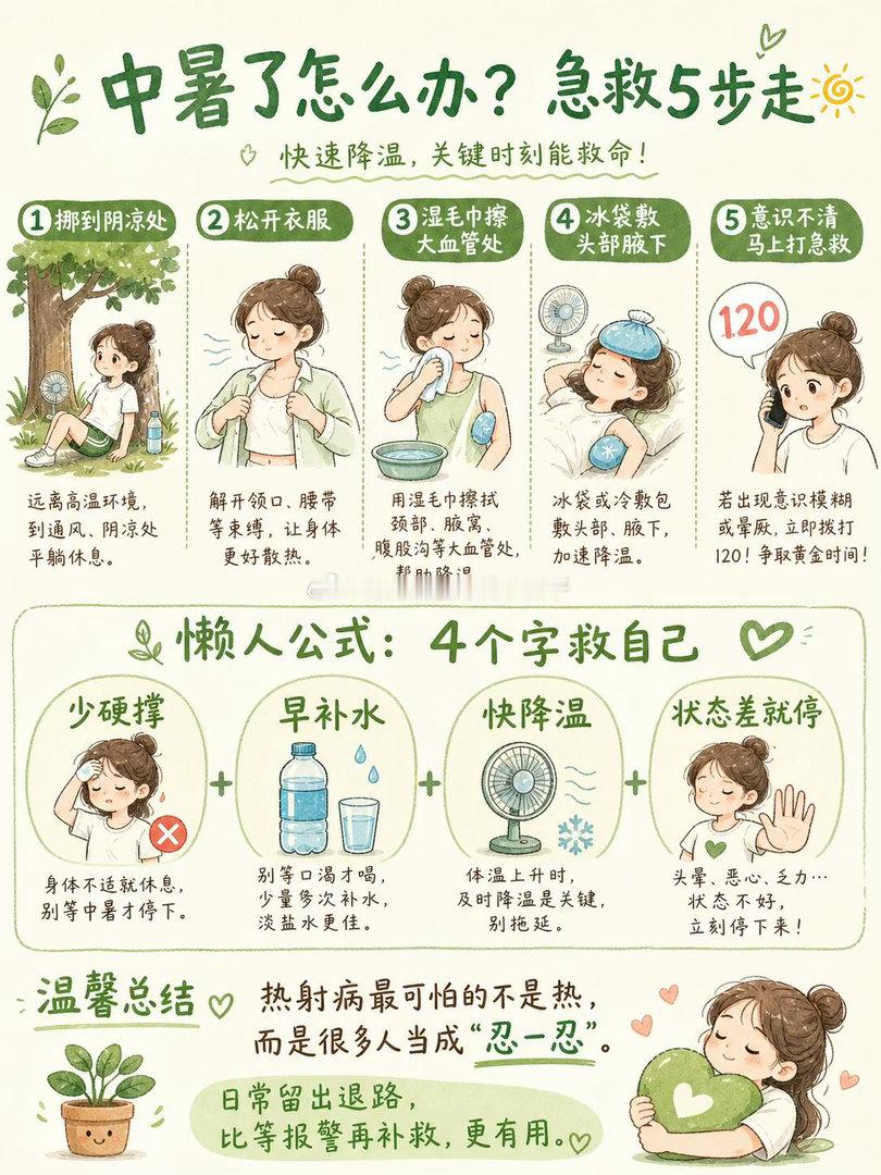 热射病可不是普通中暑，体温超40度、意识迷糊，耽误救治会损伤多器官，有生命危险。