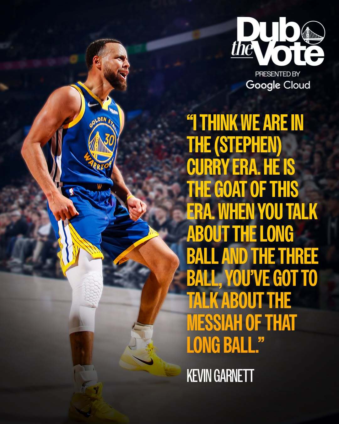 来自前辈凯文加内特的肯定我认为我们正处在（斯蒂芬）库里的时代。他是这个时代的史上