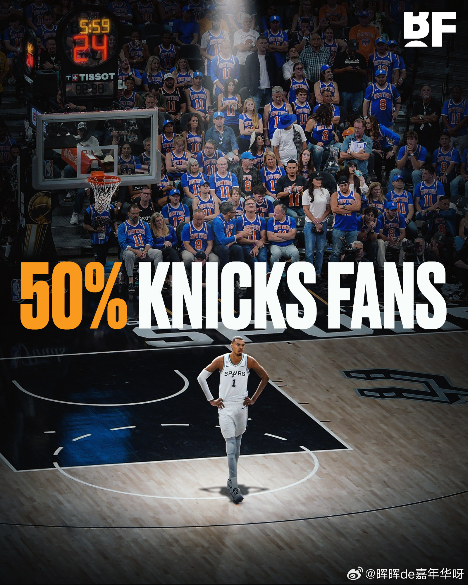 NBA 根据票务平台TickPick最新售票数据，马刺主场G5球票近一半购票用户