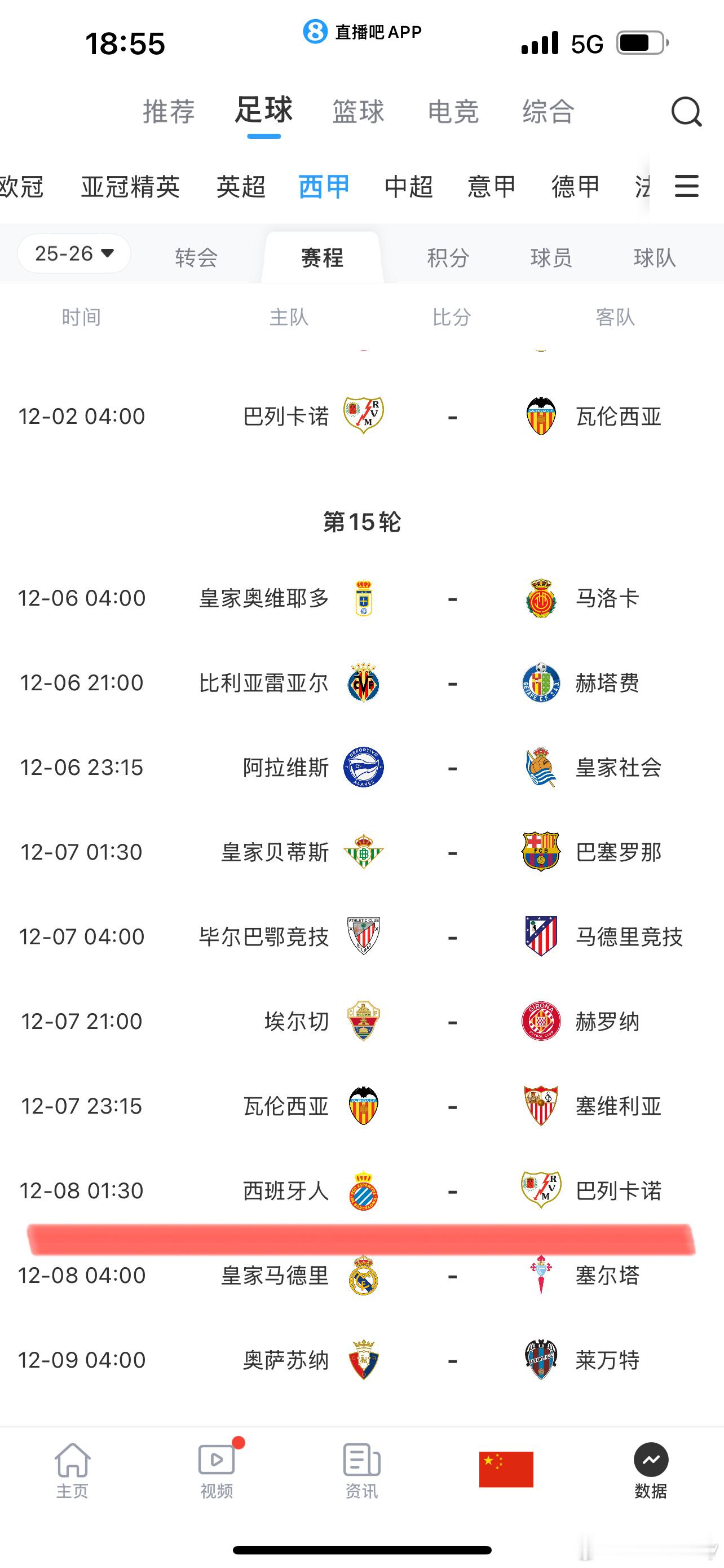 12 月 6/7 曼努埃尔杯 然后一场西甲两场欧冠 这个季节机票 5000 左右