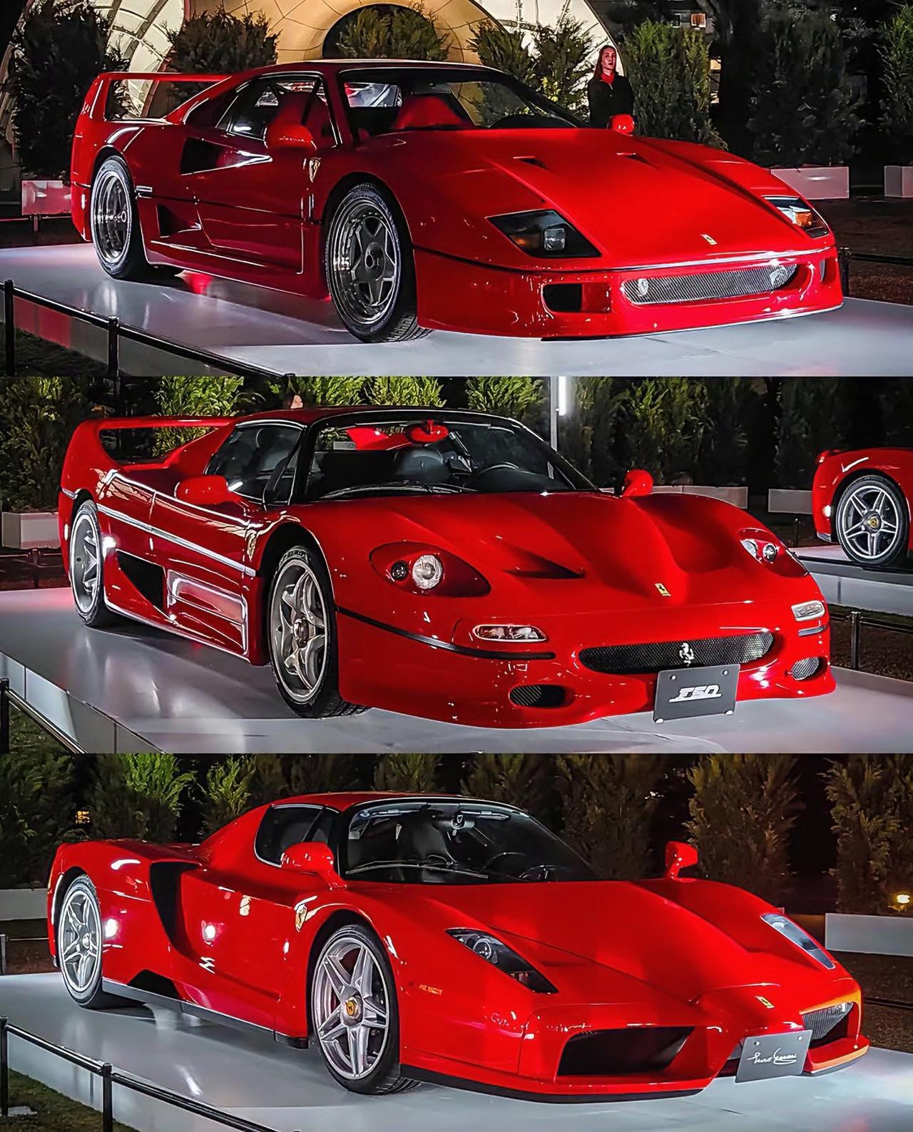 F40、F50、Enzo在同一个展会上同时一字排开，这场面很少有，太顶了！如果三