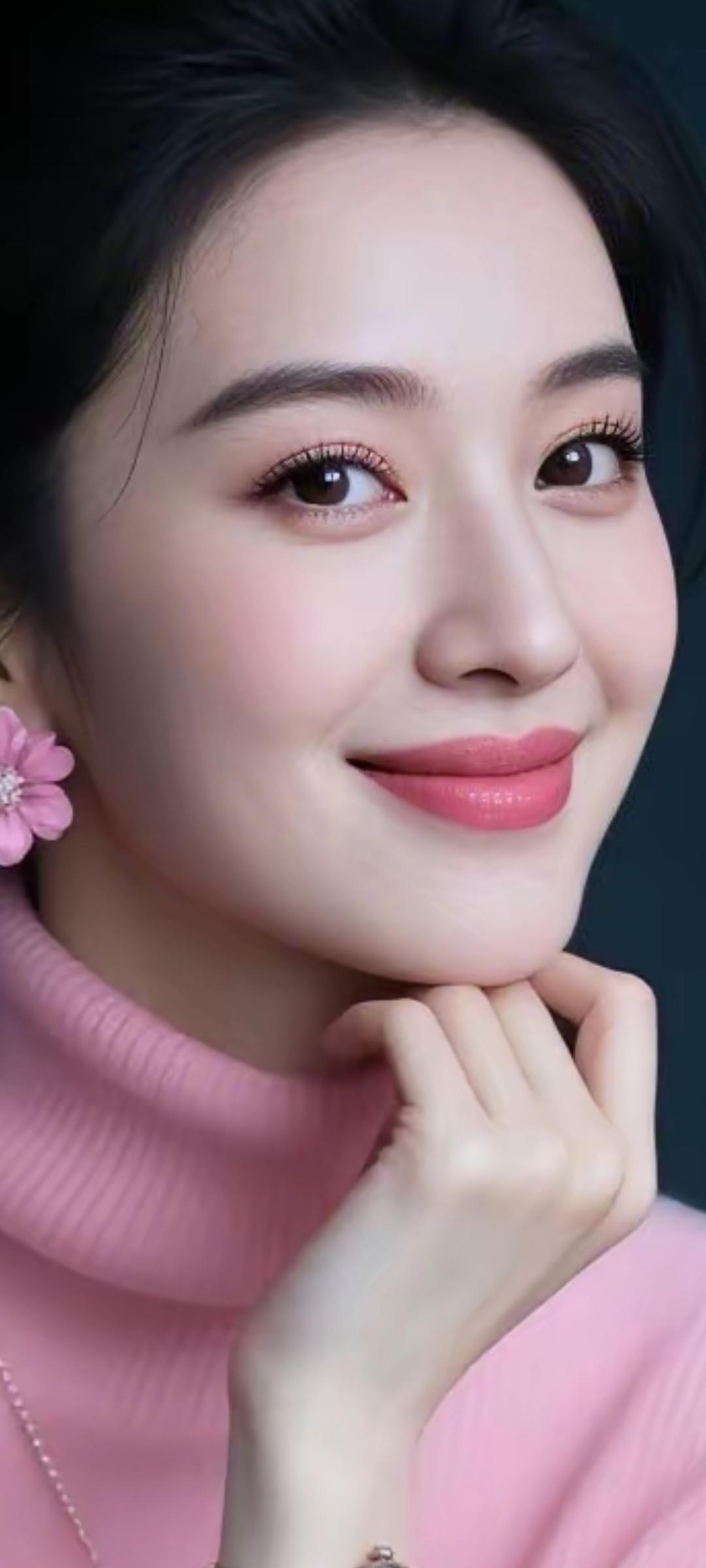甜美粉嫩，温柔微笑，花与少女🌸💕