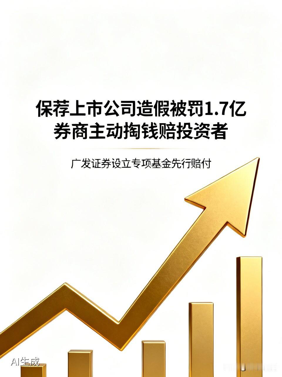 保荐的上市公司造假被罚
1.7亿，这家券商主动掏钱赔投资者！

  券商推荐的上