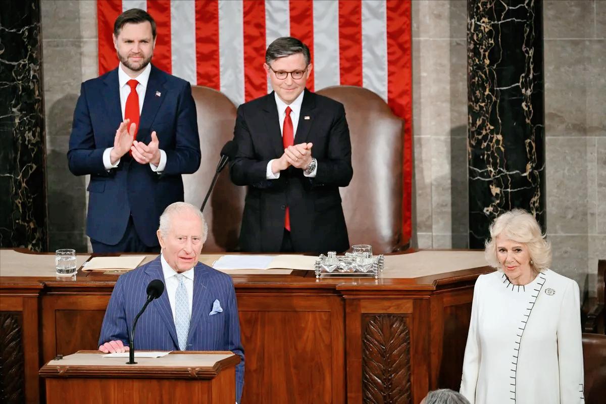 英国国王查尔斯去美国国会演讲，众议院议长约翰逊事先向议员们颁布了严格的“注意事项