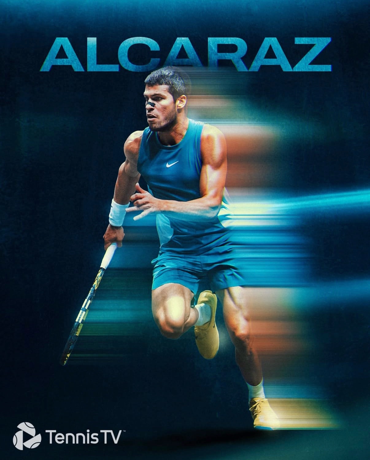tennistv为阿尔卡拉斯做的赛季总结海报，今年拿下8冠包括两座大满贯，202