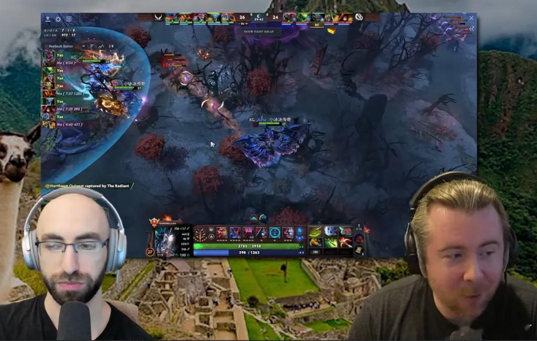 国外的两个解说聊对Ame的看法，认为Ame的三进总决赛，这比那些只夺得一次TI冠