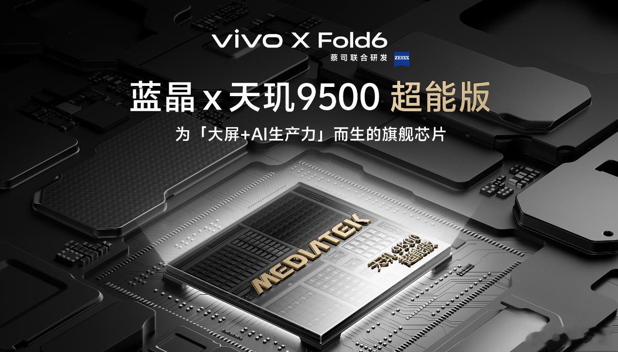 vivo X Fold6处理器是天玑9500超能版，也是第一台天玑大折叠 