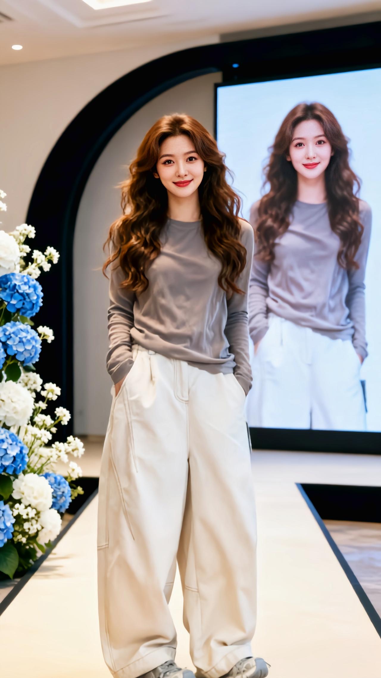 直筒显瘦秀场同款长裤 chic风 神裤 私服 大阔腿设计感