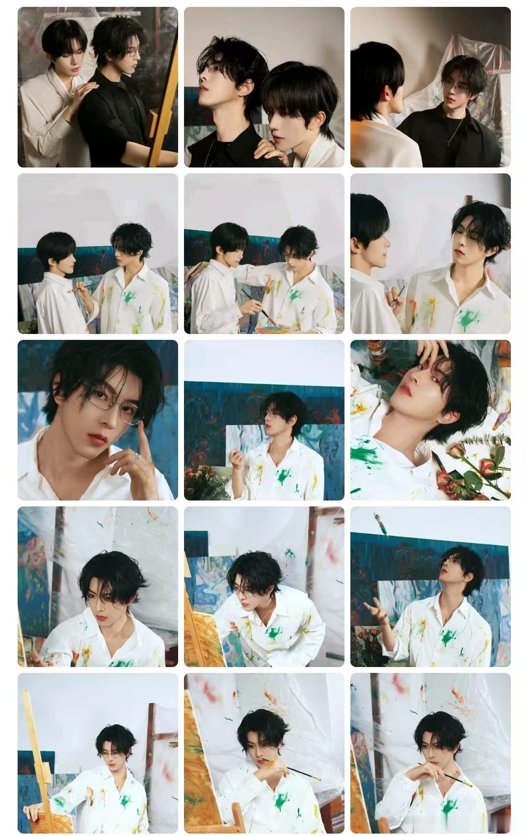 黄星邱鼎杰油彩大片黄星邱鼎杰涂鸦油彩合照 黄星邱鼎杰油彩大片来了，这是谁家的两个