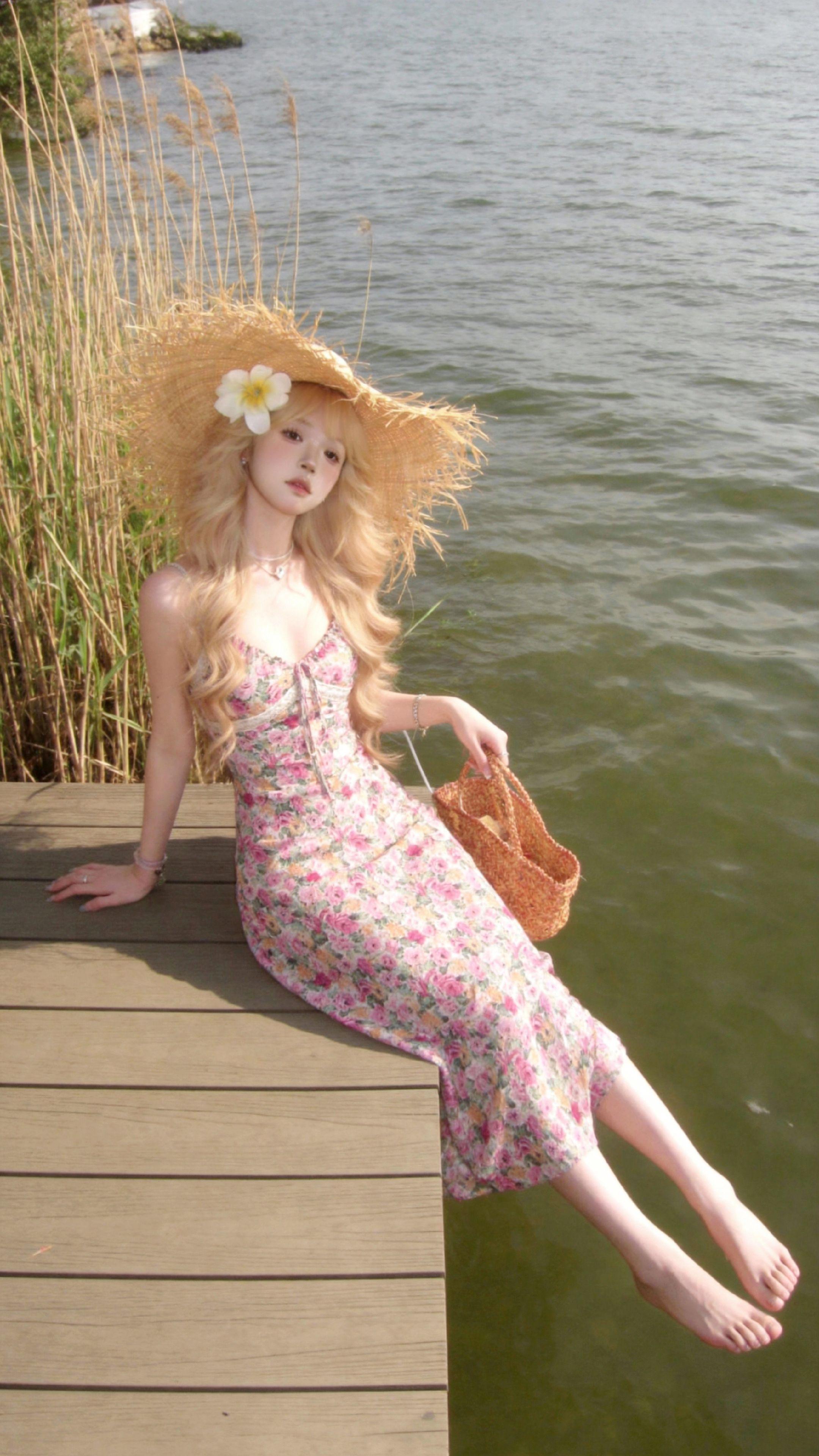 超级温柔的碎花裙。