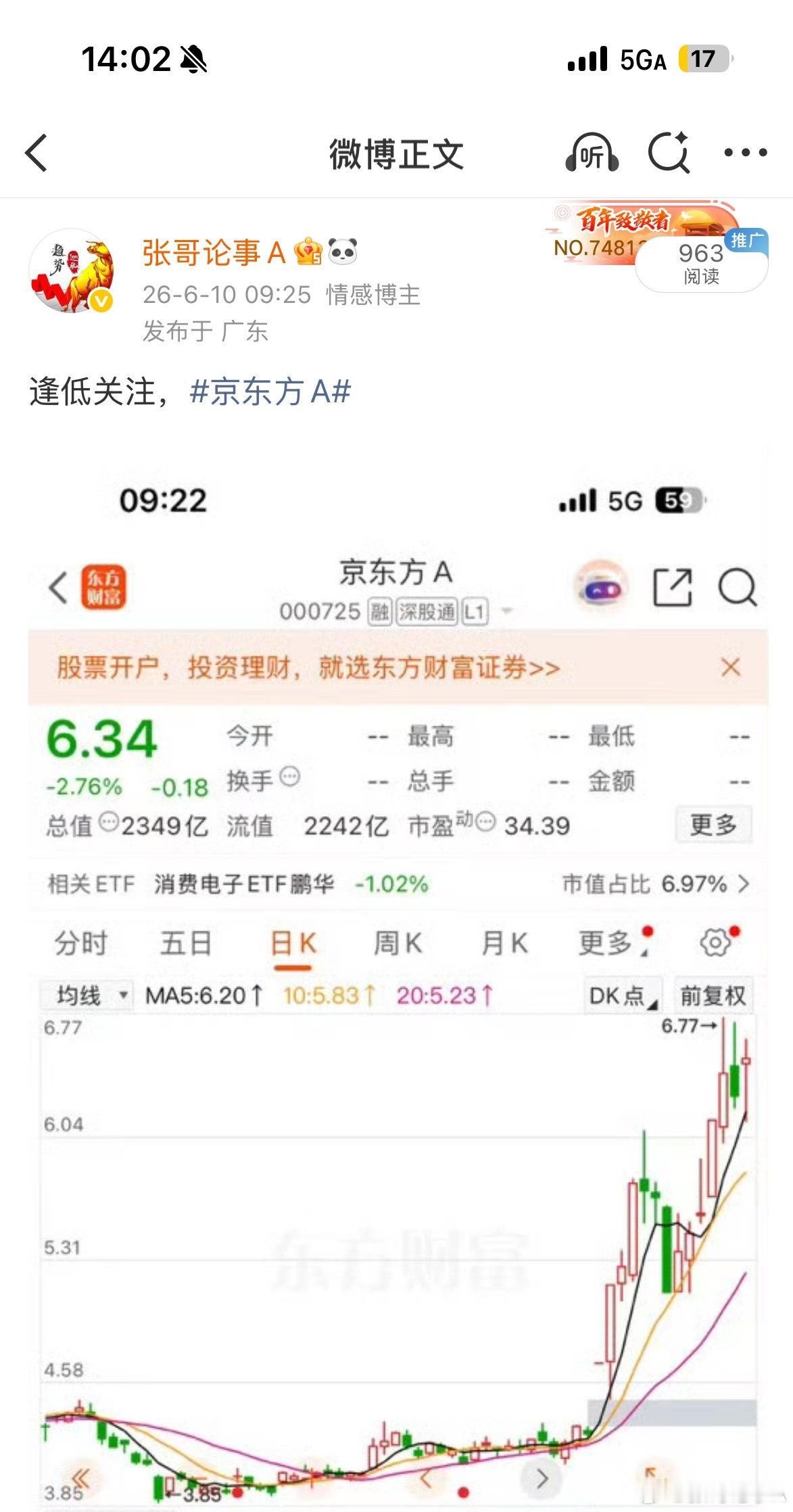 前期6块多提示低吸京东方A，如今站稳8.6元面板行业拐点确认，量价均线多头排列趋