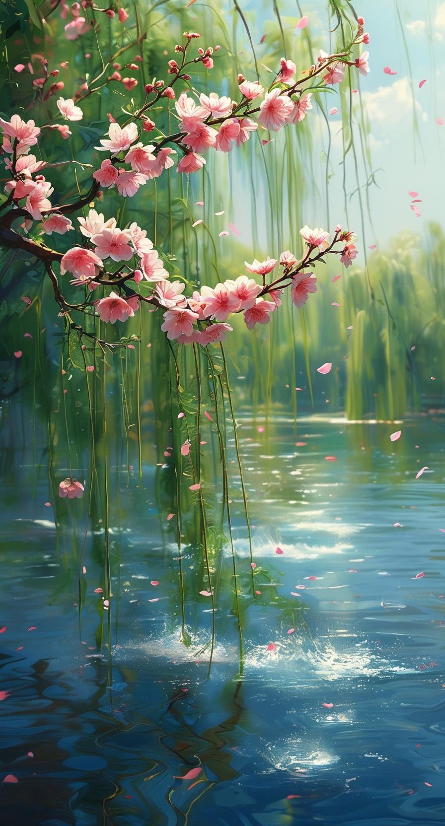 《七绝·春风梦寄》

春风拂面暖如歌，
柳絮轻扬舞碧波。
心随流水远天际，
梦寄