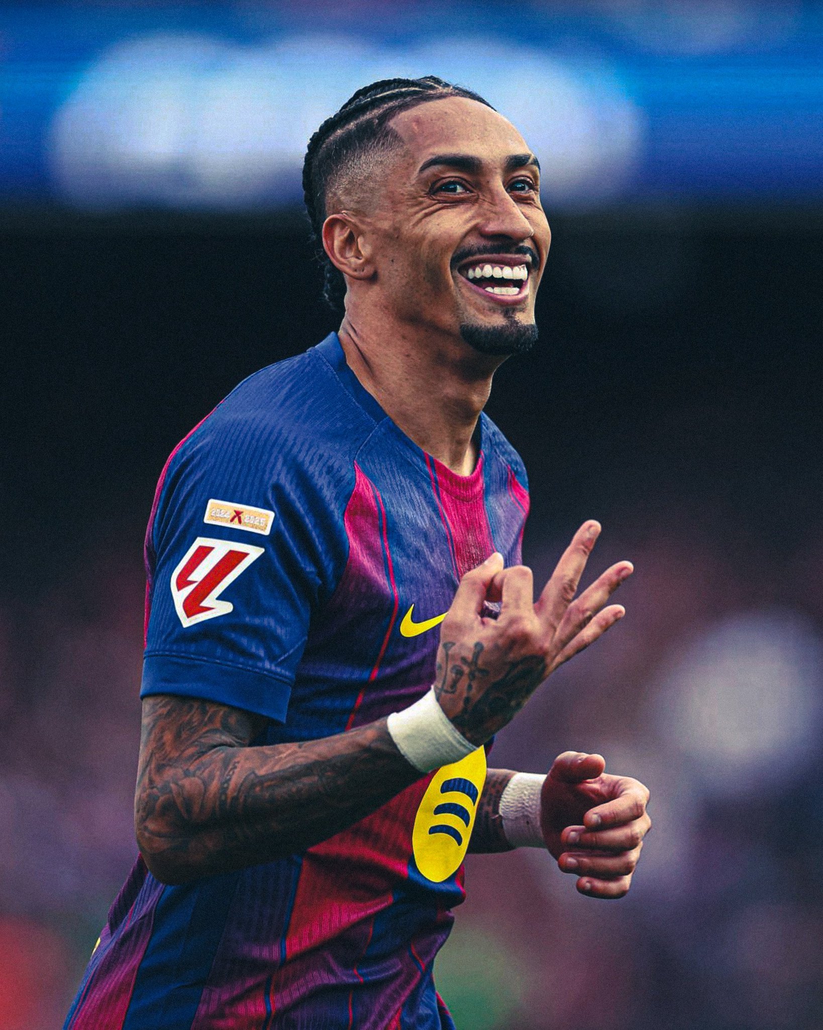 这是你为巴塞罗那上演的第三个帽子戏法，但在这里，Spotify诺坎普球场进球，对