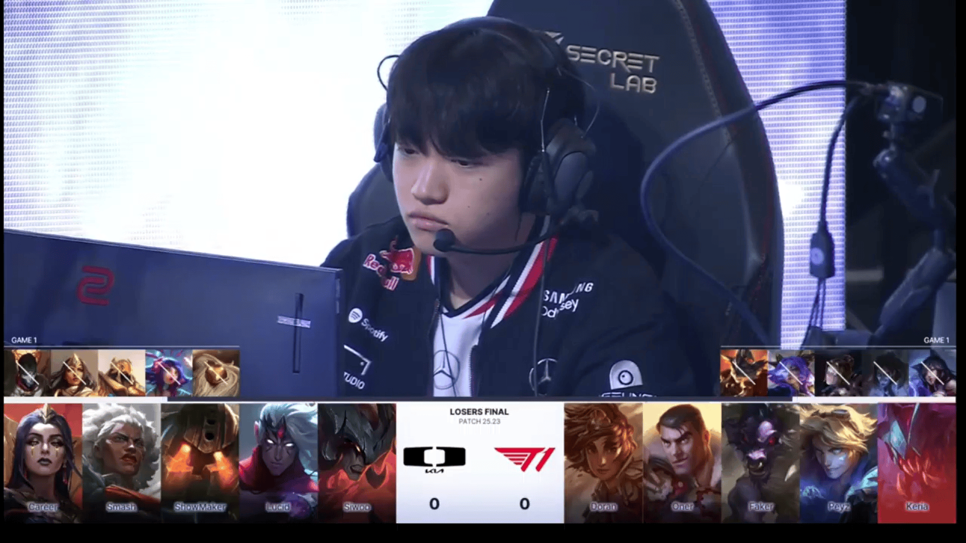 DK 1-0 T1：中野打出对位差距，DK首局大胜T1先下一城