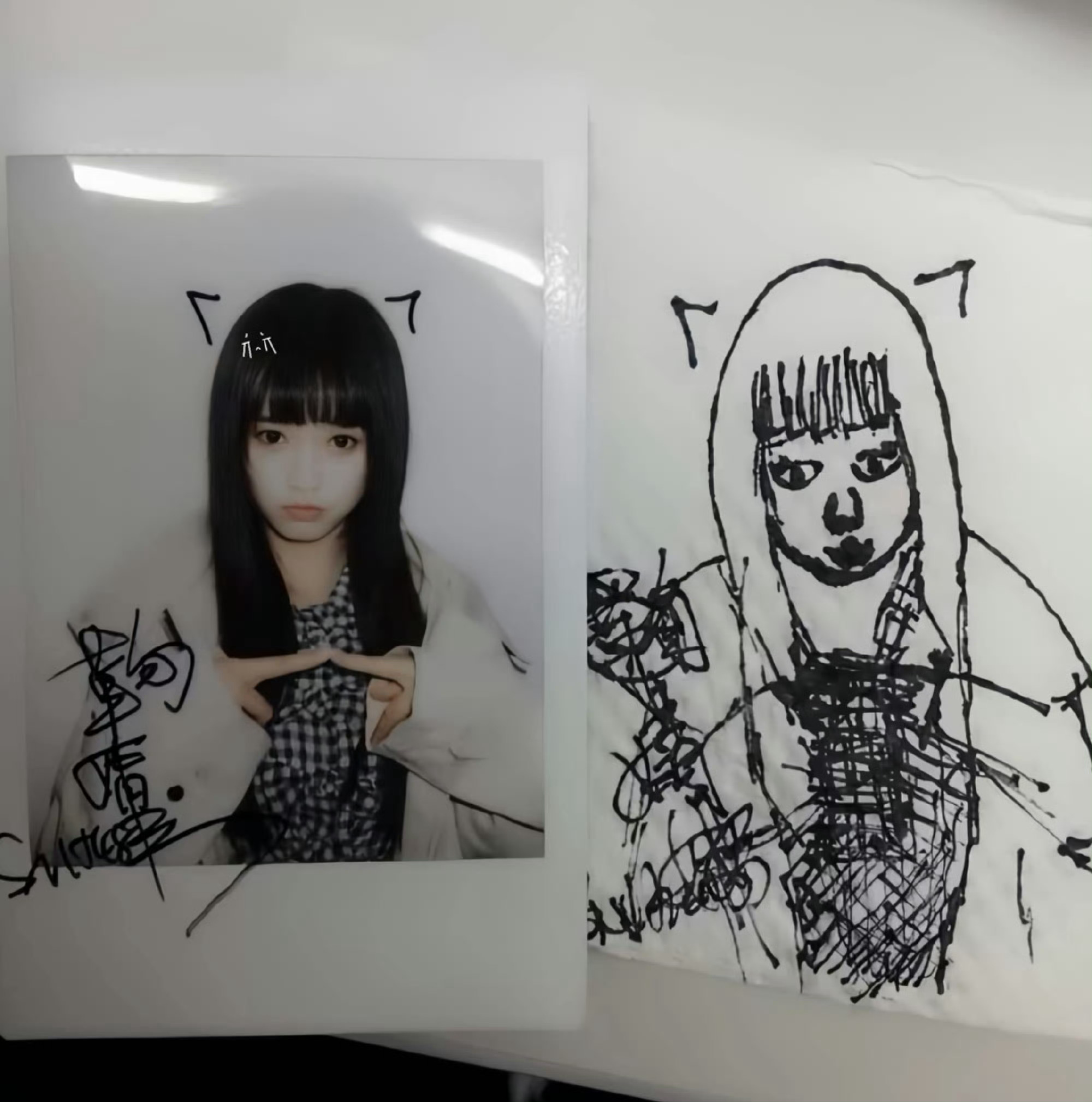 早期🐱塑！但是…旁边那个谁画的🙈 