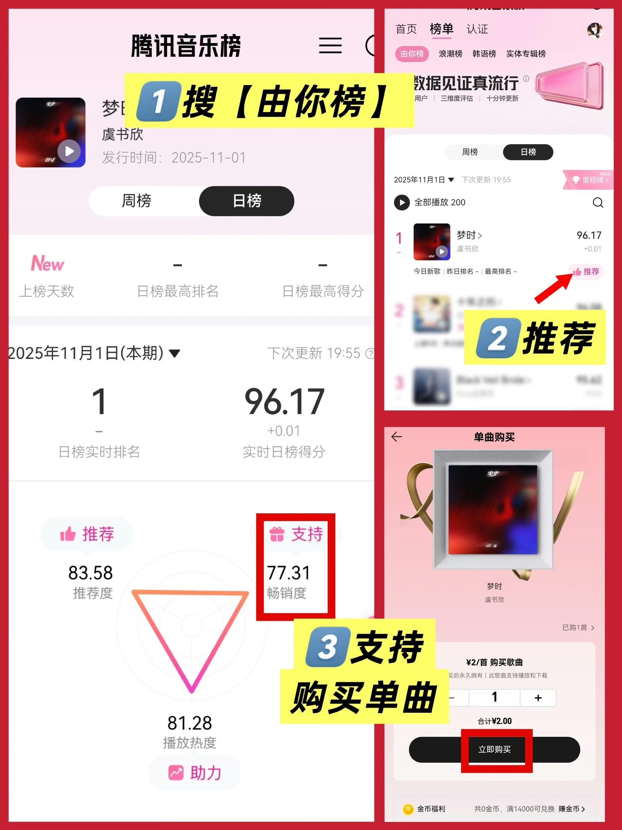 Q音站内搜索由你榜 这个任务完成下先推荐 再看下面 1首2块 上限15首 至少买