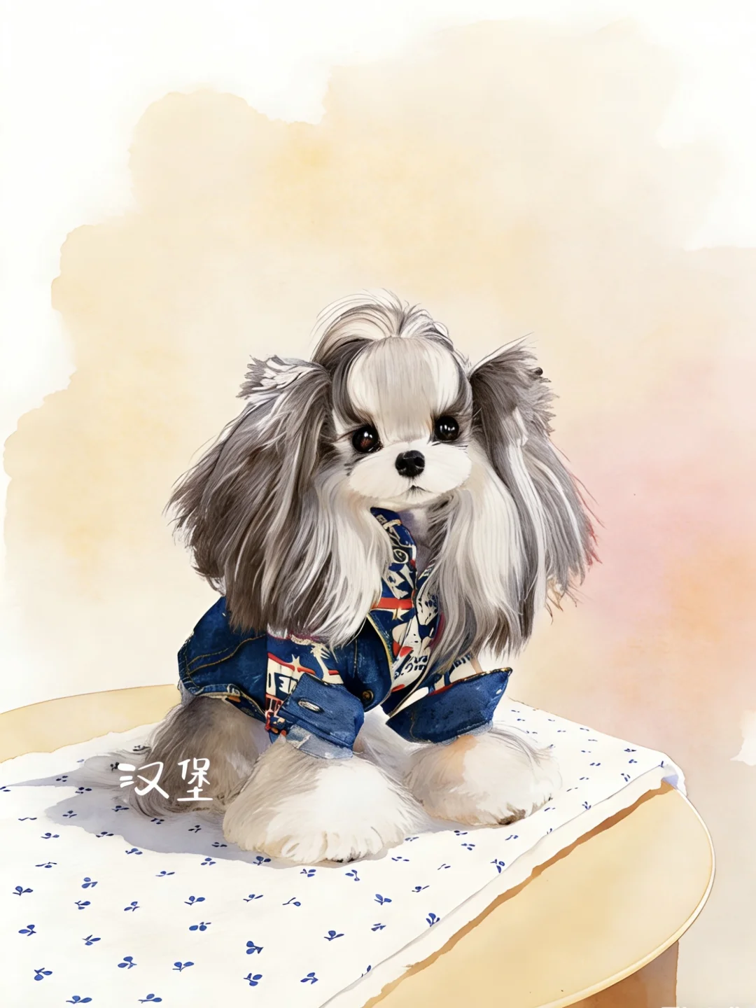 把自己的小狗画成画✨
