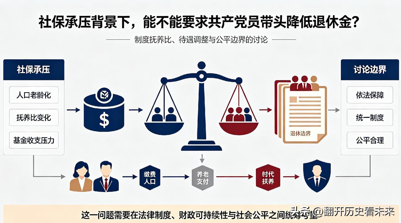 在当前社保承压的背景下，能不能要求党员干部带头降低退休金呢？

我个人认为完全可