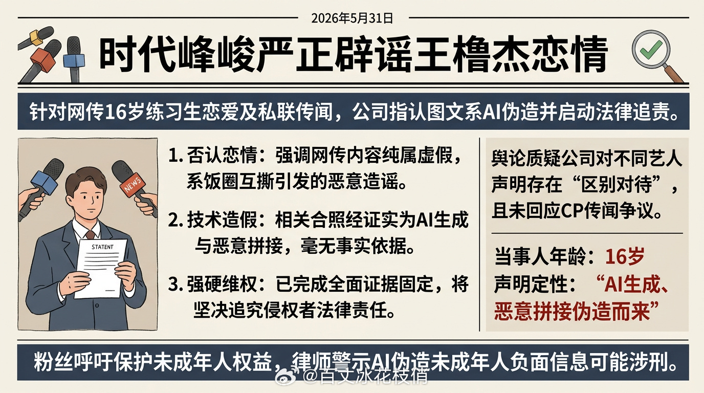 时代峰峻辟谣王橹杰恋情年轻艺人被传恋情，公司第一时间辟谣，这套流程在娱乐圈再熟悉