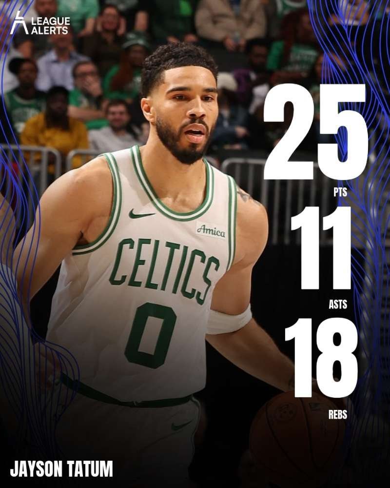 凯尔特人18分大胜热火塔图姆在本场的18篮板11助攻均创下了个人赛季新高，此前的