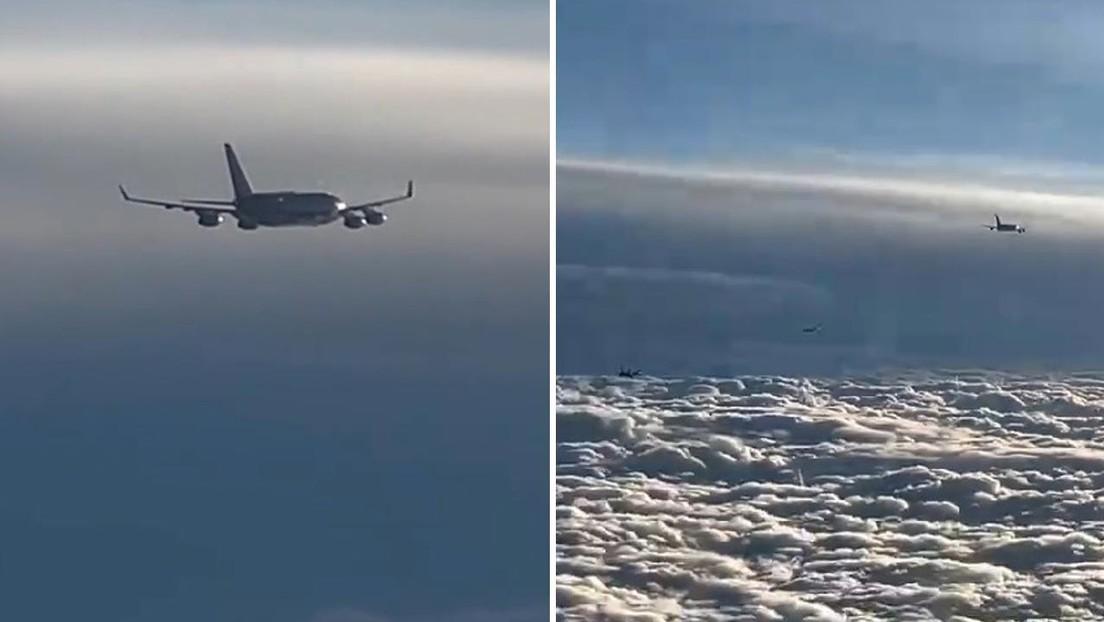 【哈萨克斯坦空军飞行员分享护航普京专机画面：我们是第一批欢迎俄罗斯联邦总统的人】