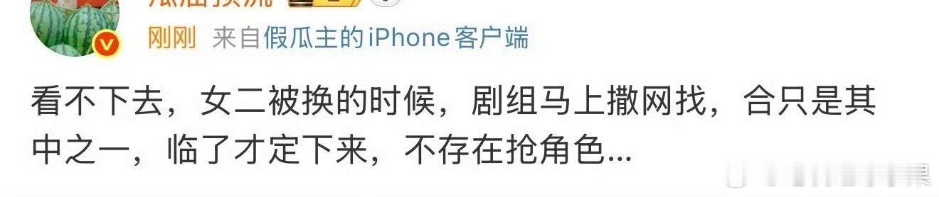 有博主称合诗雨并没有抢角色 是剧组撒网找的 这下赵嘉敏的粉丝应该可以消气了吧？天