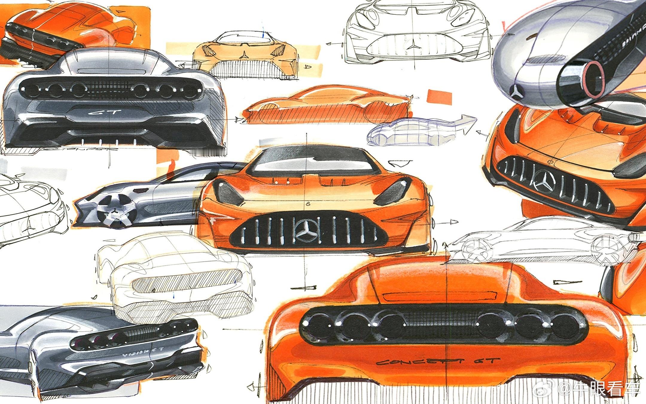 瓦格纳发了一组AMG GT XX的设计草图，评论区不那么友好作为奔驰2013年后