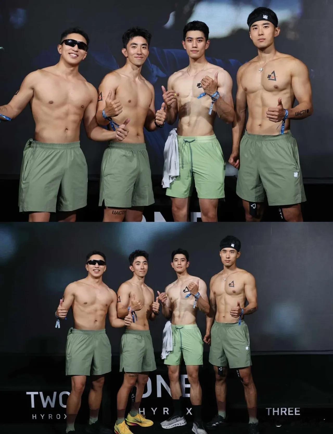 Hyrox室内健身竞速大赛继续在上海进行，参加男子四人接力的几位临时组队小伙伴开