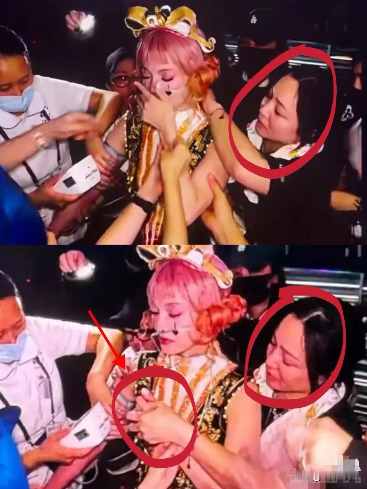 张韶涵在演唱会时突发不适
所有人都冲上来
她还是忍不住流泪感觉对观众很抱歉
亲妹